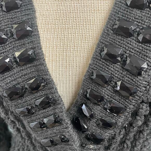 Y2K Vintage Beaded Chunky Sweater Bell Sleeve Whimsigoth Witchy Romantic Small - Picture 3 of 5